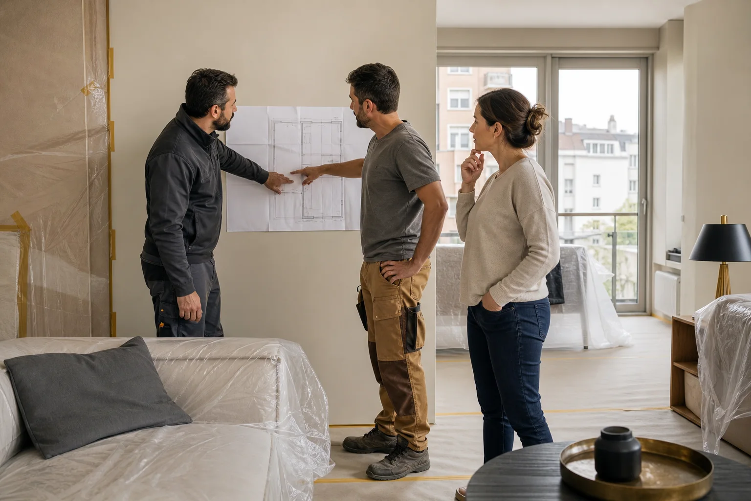 Abstimmung zwischen Elektrofachperson und weiteren Gewerken in einer Wohnung